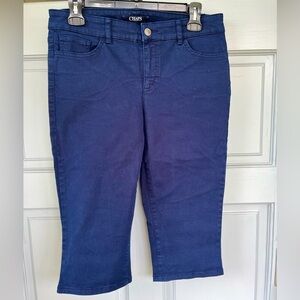 CHAPS Blue Ankle Cropped Capris Classic Style, Women’s Sz 6